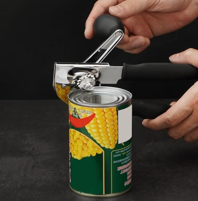 Manual Can Opener Heavy Duty Stainless Steel Handheld Can Opener for Seniors, Smooth Edge Safe Cut Kitchen Tool for Home Cooking Use