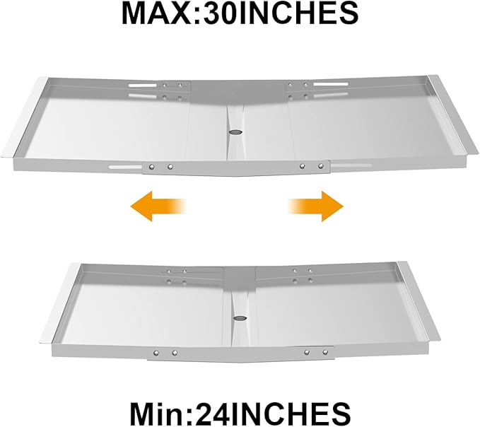 BBQ-PLUS Stainless Steel Universal Grease Tray with Catch Pan Replacement Parts for Dyna Glo, Nexgrill, Expert Grill, Kenmore, BHG and More 4/5 Burner Gas Grills