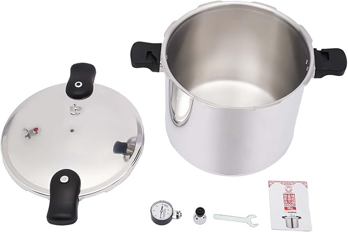 23 Quart Aluminum Pressure Cooker Canning Pressure Cooker With Gauge Explosion Proof Safety Valve Extra-Large Size For Big Canning Jobs