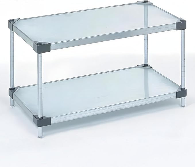 Omega Shelving Storage | 2 Tier Starter Shelving Unit 18" Deep x 54" Wide x 36" High - 800 lb Capacity per Shelf, Adjustable Wire Shelving, Tool-Free Assembly |Black Shelving