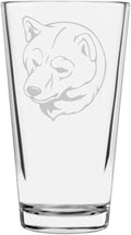 Shiba Inu Dog Themed Etched All Purpose 16oz Pint Glass