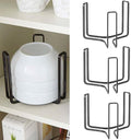 Dinnerware Bowl Plate Holder Fit for 6.5 Inches Diameters Bowl, Metal Bowl Storage Dying Display Rack for Kitchen Drawer, Countertop, Cabinet, Shelf, Cupboard (Black, Small 4PCS)