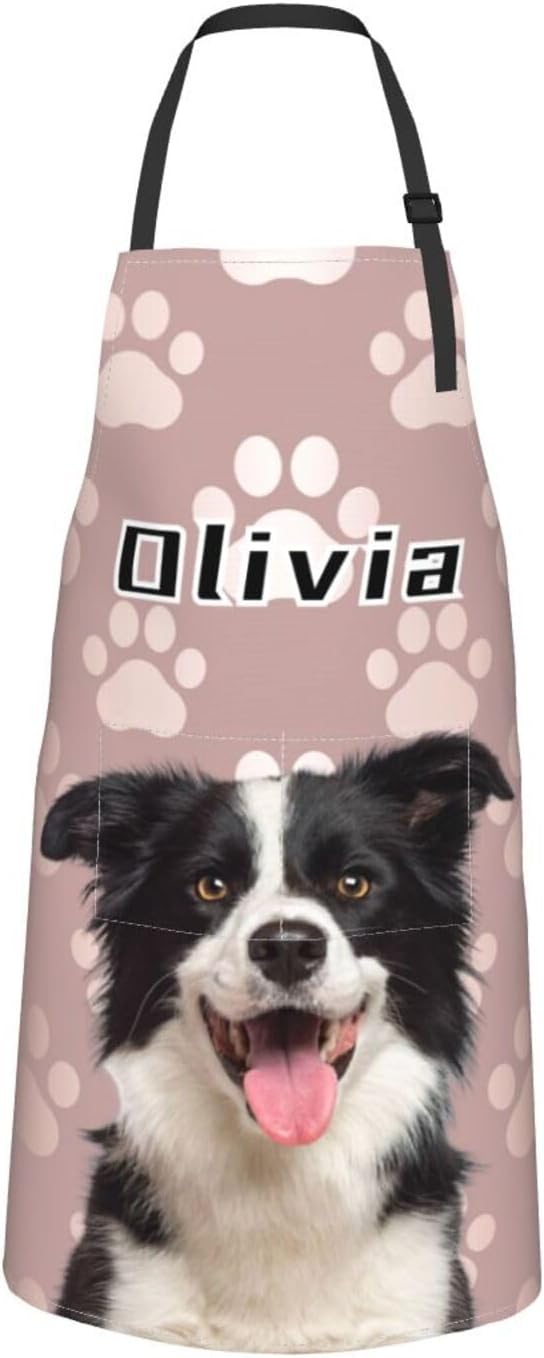 Custom Face Apron for Men Women, Personalized Photo Apron with Pockets, Customized Kitchen Aprons