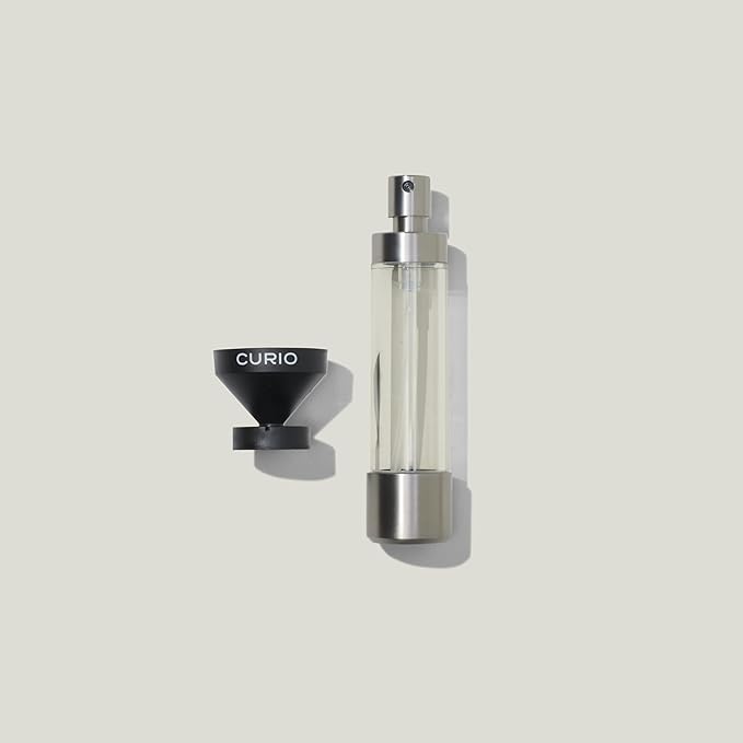 Curio Home Goods Obscura Paper Towel Holder plus Spray Bottle, Stainless Steel and Marble, Silver/White