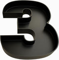 Hard Plastic Reusable Fillable Letters Numbers Serving Trays for Party Decoration (3, Black)
