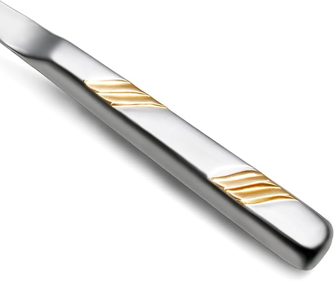 New Star Foodservice Hollow Handle Notched Serving Spoon (Gold, Notched Serving Spoon (12-Inch))