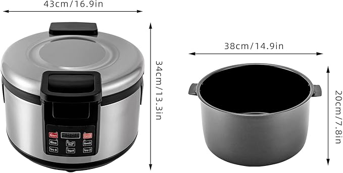 20qt/19L Commercial Rice Warmer, 110W Electric Adjustable Temperature Soup Warmers Non-Stick Pot Sushi Rice Warmer for Restaurant Party Family, Warm Function Only, NOT Cooker