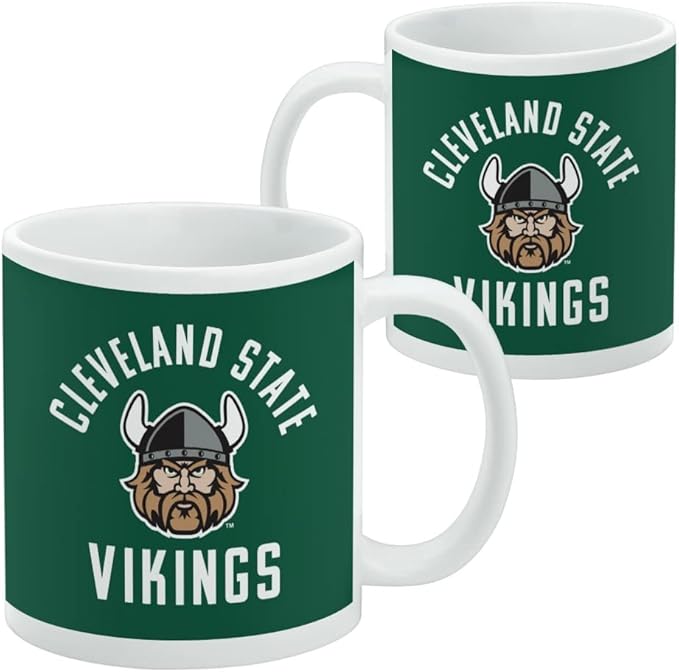 Cleveland State University Vikings Logo Ceramic Coffee Mug, Novelty Gift Mugs for Coffee, Tea and Hot Drinks, 11oz, White