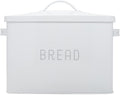 Nat & Jules Extra Large White 15 x 10 Metal Farmhouse Bread Box - Holds Two Full Loaves