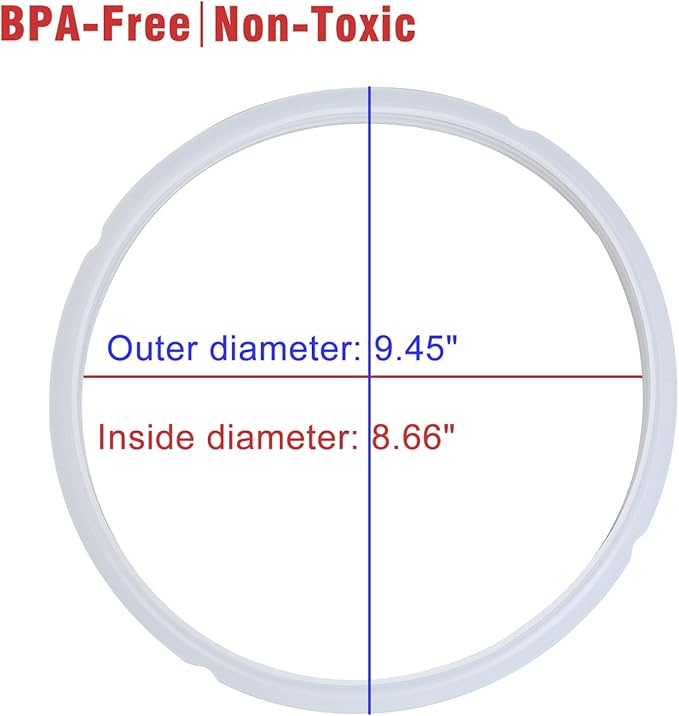 Silicone Sealing Rings for Instant Pot 6 Quart Pressure Cookers,Replacement Silicone Gasket Seal Rings Fit IP-DUO60, IP-LUX60, IP-DUO50, IP-LUX50, Smart-60, IP-CSG60 and IP-CSG50 (Red/Blue)