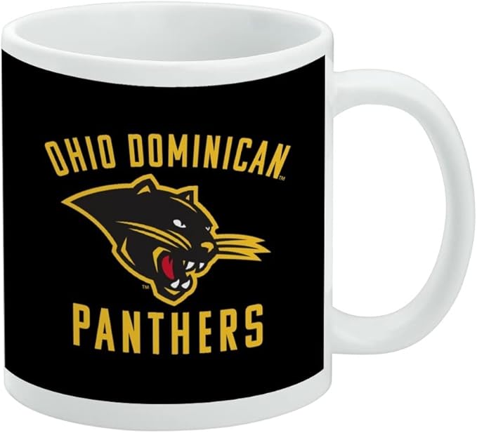 Ohio Dominican University Panthers Logo Ceramic Coffee Mug, Novelty Gift Mugs for Coffee, Tea and Hot Drinks, 11oz, White