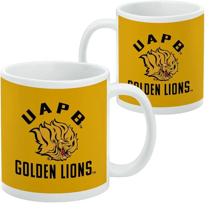 Arkansas at Pine Bluff Golden Lions Ceramic Coffee Mug, Novelty Gift Mugs for Coffee, Tea and Hot Drinks, 11oz, White