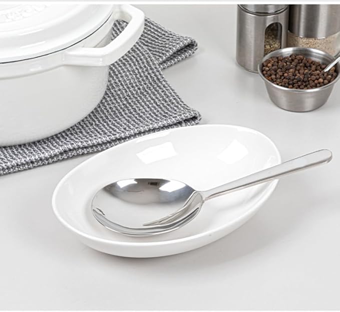 Skimmer & Ladle Set, Korean Style Serving Ladles, 1x Serving Ladle Spoon, 1 x Skimmer with hole, Stainler, 18/10 Stainless Steel, 7Inch Length, Silver, Korean Mukbang, Ramen
