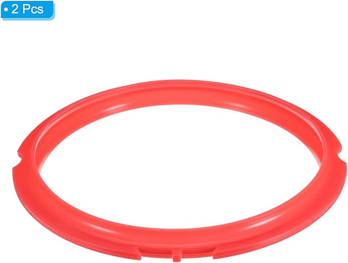uxcell 2 Pcs Silicone Sealing Ring for Pressure Pot 3QT, Pressure Pot Inner Gasket Seal Rings Pressure Cooker Replacement Parts, Red