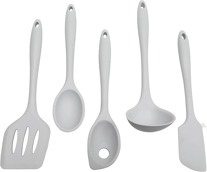 Chef Craft Premium Silicone Cooking Ladle, 11.25 inch, Gray