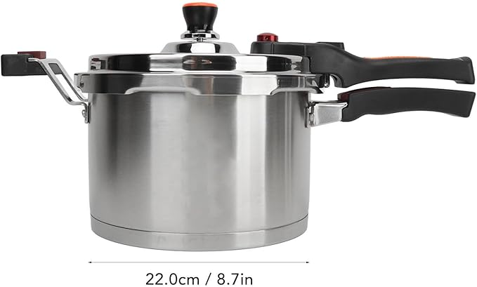Pressure Cooker Stainless Steel Pressure Canner 80kpa Fast Cooking Safe with Safety Valve for Induction Gas Electric Stove (5L)