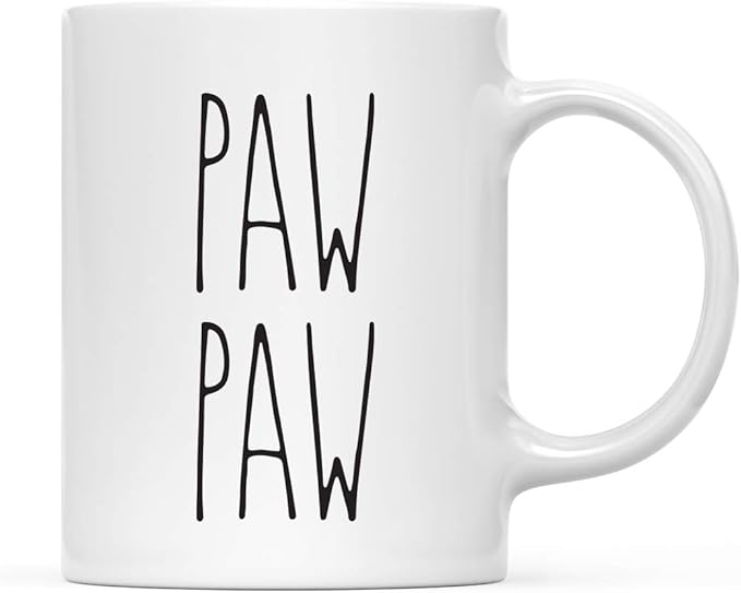 Andaz Press Simple Rustic Farmhouse Kitchen Decor 11oz. Ceramic Coffee Tea Mug Gift, Paw Paw, 1-Pack, Birthday Christmas Gift Ideas for Family, Friends