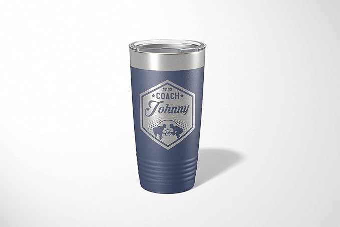 Wrestling Coach gifts, Tumbler, Coach tumbler, Wrestling gifts, Coach Beer glass, Coach gift, Wrestling Coach, Coach gifts, Wrestling Coach (Wrestling Hexagon, Navy, 20oz Tumbler)