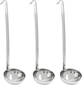 Piutouyar 3 Pcs 6 oz Soup Ladle Set, Stainless Steel Ladle with Long Hooked Handles Kitchen Cooking Serving Ladle Accessories for Cooking Soup Sauce Stews