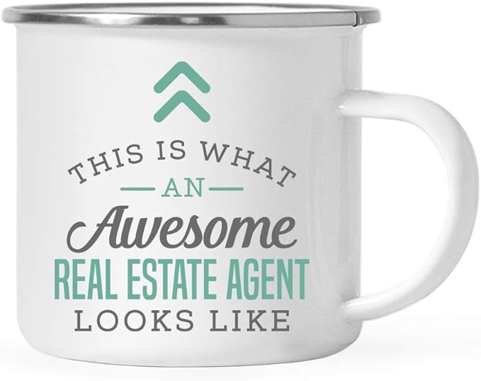 Andaz Press 11oz. Stainless Steel Campfire Coffee Mug Gift, This is What an Awesome Real Estate Agent Looks Like, 1-Pack, Birthday Gift Ideas Coworker Him Her, Includes Gift Box