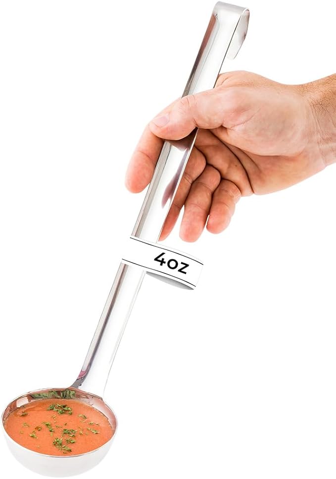 Restaurantware Met Lux 4 Ounce Portion Ladle 1 Multipurpose Portion Serving Spoon - Does Not Corrode Dishwashable Stainless Steel Portion Control Serving Utensil Premium