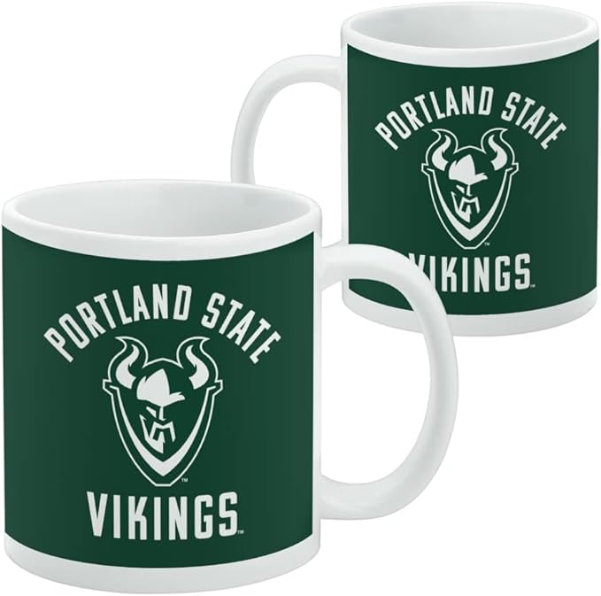Portland State University Vikings Logo Ceramic Coffee Mug, Novelty Gift Mugs for Coffee, Tea and Hot Drinks, 11oz, White