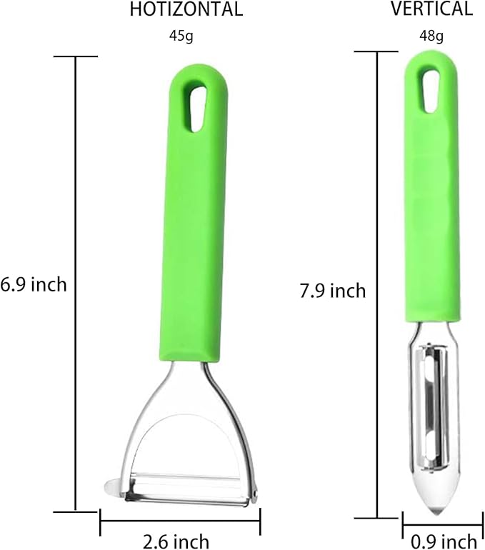 Vegetable peeler, kitchen stainless steel 2-piece set, equipped with ultra sharp stainless steel blades and comfortable grip, potato peeler, carrot peeler, apple peeler, kitchen peeler