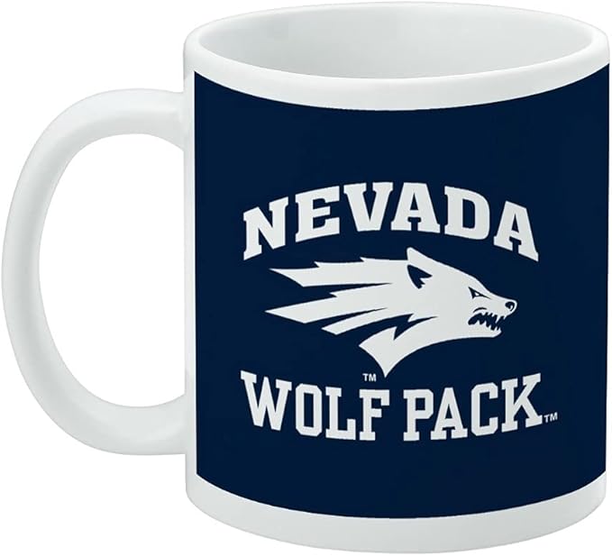 University of Nevada, Reno Wolf Pack Ceramic Coffee Mug, Novelty Gift Mugs for Coffee, Tea and Hot Drinks, 11oz, White