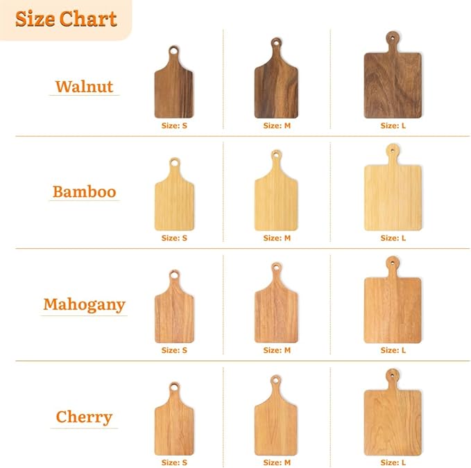 Personalized Wood Engraved Charcuterie Boards with Handle - Custom Reversible Cutting Board S M L - Customized Housewarming Gifts for Family Friend(Cooking Tool)
