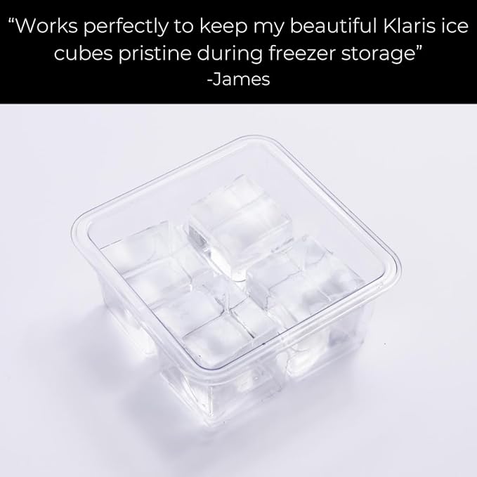 2" Cube Storage Containers (5 pk) - Craft Ice Storage with Lids | Stackable, Compact and Robust for Freezer | Keeps Ice Fresh & Clear | Compatible with any 2" Cubes & Spheres