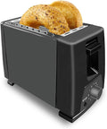 Sleek 2-Slice Toaster with Wide Slots – 6 Adjustable Settings, Defrost for Frozen Bread, Removable Tray, Compact Stainless Steel Design – Modern kitchen appliances Essential (Black)