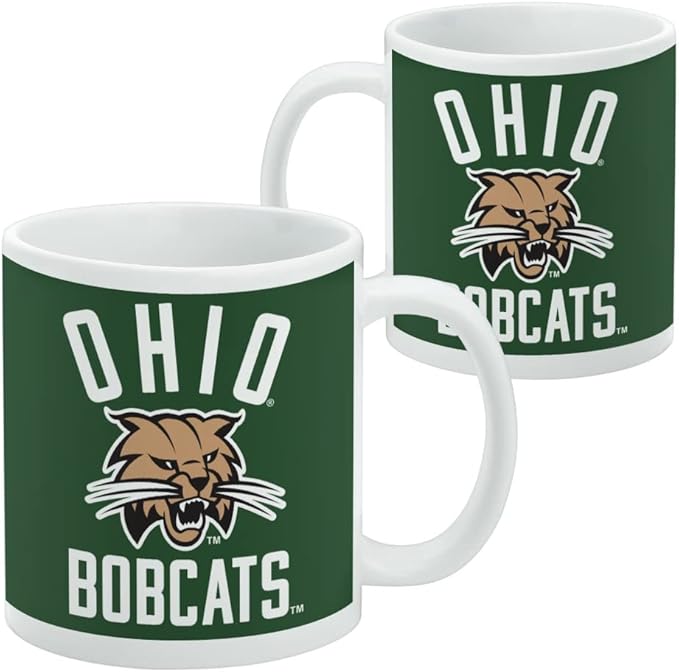 Ohio University Bobcats Logo Ceramic Coffee Mug, Novelty Gift Mugs for Coffee, Tea and Hot Drinks, 11oz, White