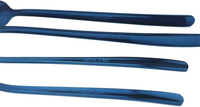 JASHII Mirror Polished Blue 30-Piece SUS304 Stainless Steel Flatware Set,Silverware Set Dinner Knife Fork Spoon Dessert Fork Salad Spoon Service for 6