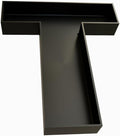 Hard Plastic Reusable Fillable Letters Numbers Serving Trays for Party Decoration (T, Black)