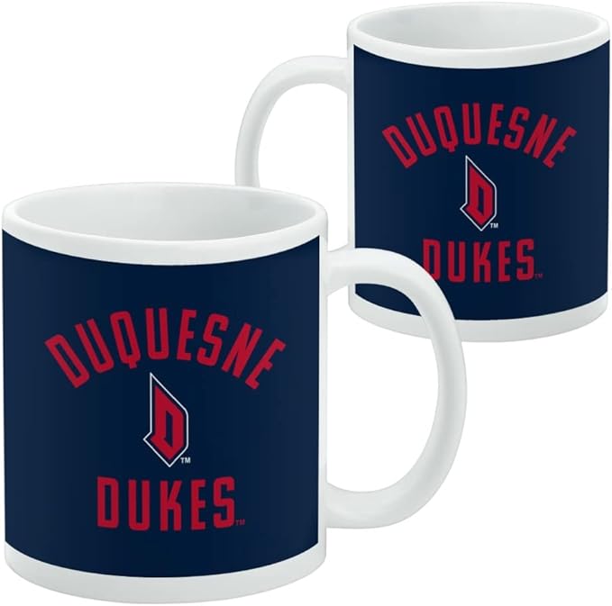 Duquesne University Dukes Logo Ceramic Coffee Mug, Novelty Gift Mugs for Coffee, Tea and Hot Drinks, 11oz, White