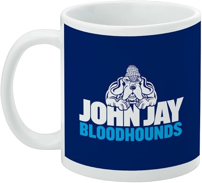 John Jay College of Criminal Justice Bloodhounds Logo Ceramic Coffee Mug, Novelty Gift Mugs for Coffee, Tea and Hot Drinks, 11oz, White