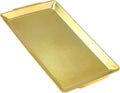 16.3" x 11" Large Serving Platters, Stainless Steel Heavy-Duty Large Serving Trays, Gold Rectangular Plates for Food, Fruit, Party, Wedding, Christmas, Chip and Scratch Resistant