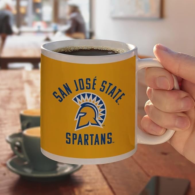 San Jose State University Spartans Logo Ceramic Coffee Mug, Novelty Gift Mugs for Coffee, Tea and Hot Drinks, 11oz, White