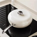 Nonstick Frying Pan Skillet with Lid,12'' Large Deep Frying Pan,6Qt Nonstick Ceramic Saute Pan, Non Toxic, PTFE & PFOA Free - Oven Safe & Compatible with All Stovetops (Gas & Induction) (Off white)