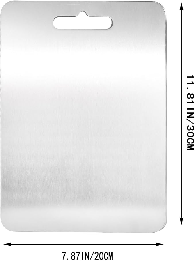 Titanium Cutting Board, Pure Ttitanium Cutting Boards for Kitchen, Double-sided Use, Suitable for Cutting Meat, Vegetables and Fruits (11.8"L x 7.8"W)