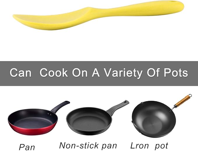 uxcell Silicone Soup Ladle Spoon 8.7 Inch Heat Resistant to 450°F One Piece Design Restaurant Kitchen Cooking Utensil for Serving Soup Yellow
