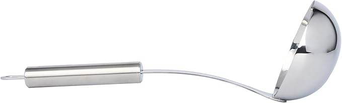 Ladle 1 Pack 11.4 Inch Serving Ladle with Deep Bowl Ergonomic Handle Precision Pouring Durable Stainless Steel Silver Utensil For Soups, Gravies, Buffet Use