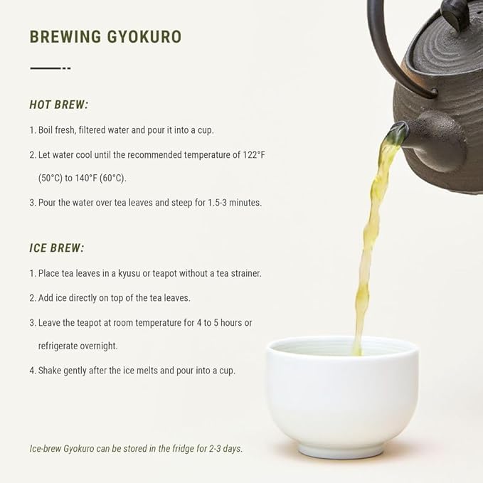 Senbird Premium Gyokuro, Japanese Shade Grown Green Tea - From Kyoto Japan - Imperial Loose Leaf Green Tea In Airtight Tea Tin (1.76oz/50g)
