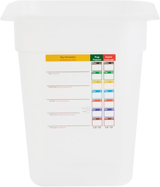 Restaurantware Food Pans Pack of 10 Plastic Square Food Containers 1/6 Size with Traceability Label, Storage Containers Dishwashable Hot Cold Friendly for Restaurants Buffet Commercial Use