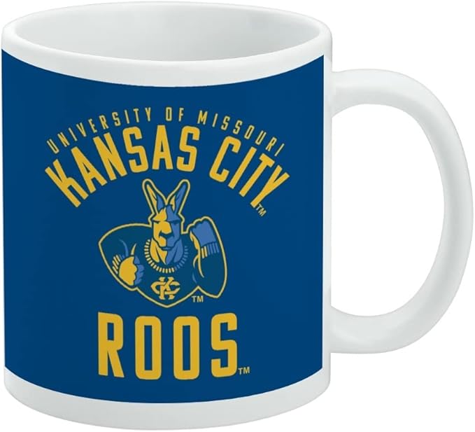 University of Missouri - Kansas City Kangaroos Logo Ceramic Coffee Mug, Novelty Gift Mugs for Coffee, Tea and Hot Drinks, 11oz, White