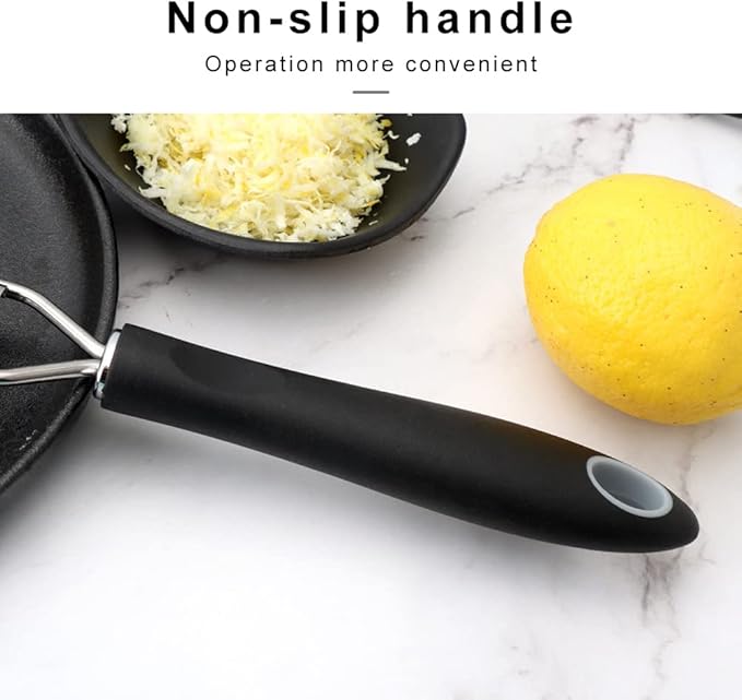 Lemon Citrus Grater,Stainless Steel Cheese Grater with Protective Cover and Brush Perfect Kitchen Tool for Ginger Garlic Oranges Vegetables Fruits(COLOR:Silver+Black)