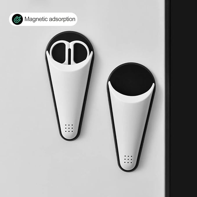Scissor Holder with Magnetic Adsorption & Draining Holes Design, Detachable Refrigerator Scissors Storage Box Scissor Organizer for Kitchen Organization Scissor Block without Scissor Black