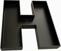 Hard Plastic Reusable Fillable Letters Numbers Serving Trays for Party Decoration (H, Black)