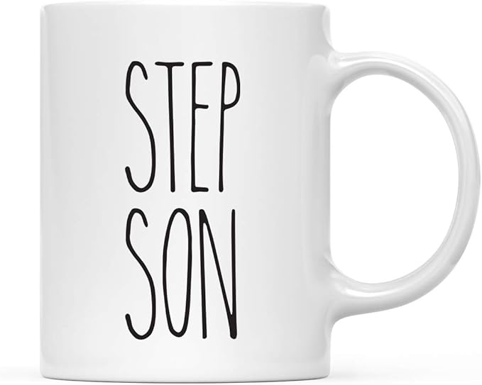 Andaz Press Simple Rustic Farmhouse Kitchen Decor 11oz. Ceramic Coffee Tea Mug Gift, Step Son, 1-Pack, Birthday Christmas Gift Ideas for Family, Friends