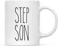 Andaz Press Simple Rustic Farmhouse Kitchen Decor 11oz. Ceramic Coffee Tea Mug Gift, Step Son, 1-Pack, Birthday Christmas Gift Ideas for Family, Friends